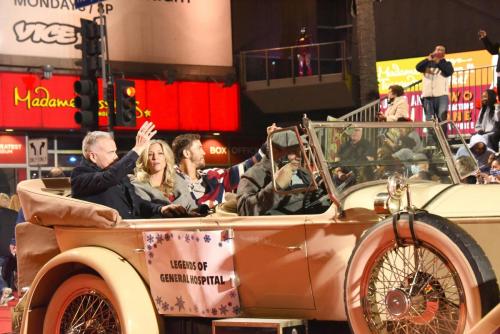 The GH car with Ian Buchanan, Laura Wright and Wes Ramsey heads down Hollywood Blvd too!